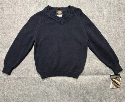 Dickies Boys Navy Sweater Blue Size Medium (5-6) 100% Cotton Fade School Clothes