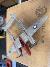 VINTAGE HUBLEY LOCKHEED P-38 LIGHTNING FIGHTER DIECAST TOY PLANE WWII