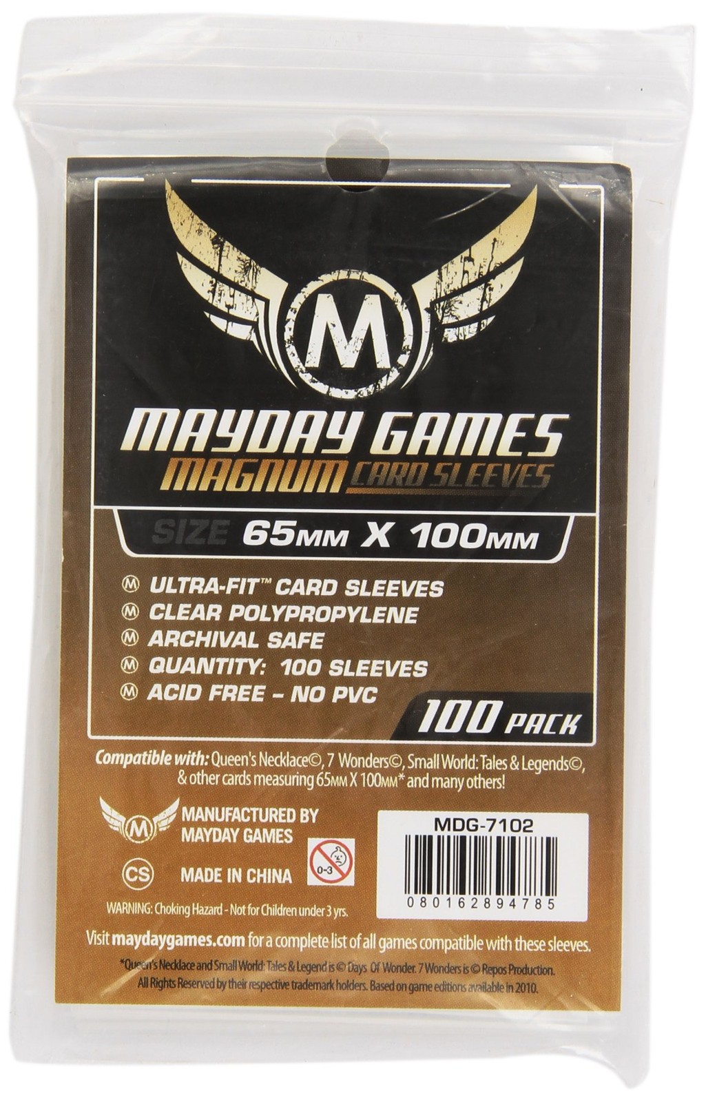 100 Mayday Games 65 x 100 Magnum Ultra-Fit Copper - Board Game Sleeves