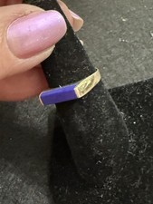 lapis lazuli Sterling Silver 925 Statement Ring Size 7 Band