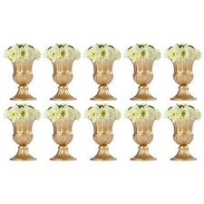 10Pcs Gold Flower Stand Flower Vases Table Centerpiece Wedding Decor 16cm