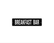 Breakfast Bar Sign Metal Wall Decor for Kitchen Nook, Farmhouse Style Brunch