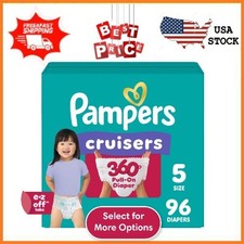 NEW Pampers Cruisers 360 Baby Diapers Size 5, 96 Count Select for More Options