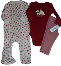  2 NWT Girls CARTER'S Christmas/Winter Outfits/Lot Size 6 Months Cute FS: 
