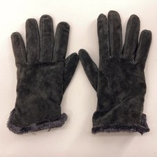 Aris black suede leather size L black winter gloves lined