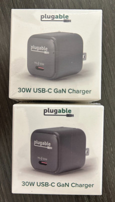 *Lot of 2* Plugable 30W USB-C GaN Charger Black