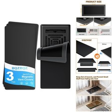 HQZHQZ Magnetic Vent Covers 3 Pack, Complete Sealing Residential Standard Floor