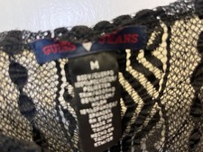 GUESS SEXY SPAGHETTI BLACK CROCHET LACE EXOLIC DANCER SUMMER CLUB PARTY DRESS