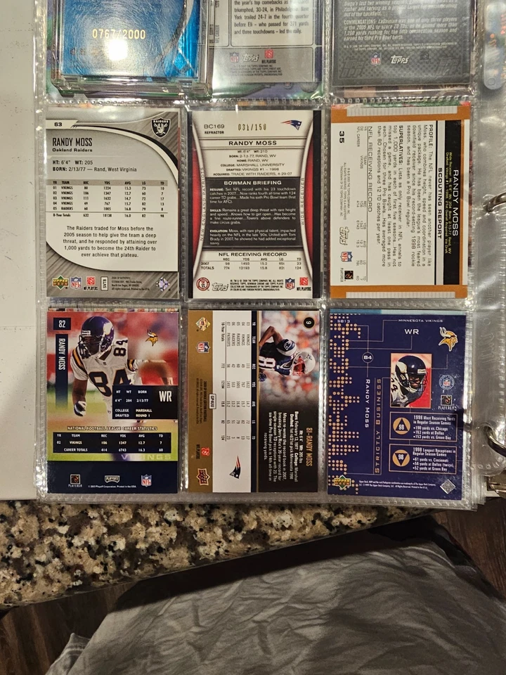 Randy Moss 25 张卡新秀序列号折射卡插入 1998 - 2008 Edge Masters — 第 3/4 张图片