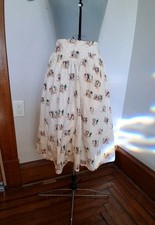 80s Vintage Skirt Sz 10 Skater Skirt Novelty Print Retro Liz Sports Pockets
