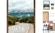 0x6 Picture Frame Deep Brown for Wall Hanging, Wood0 x6 Frame 10x16 inch 1