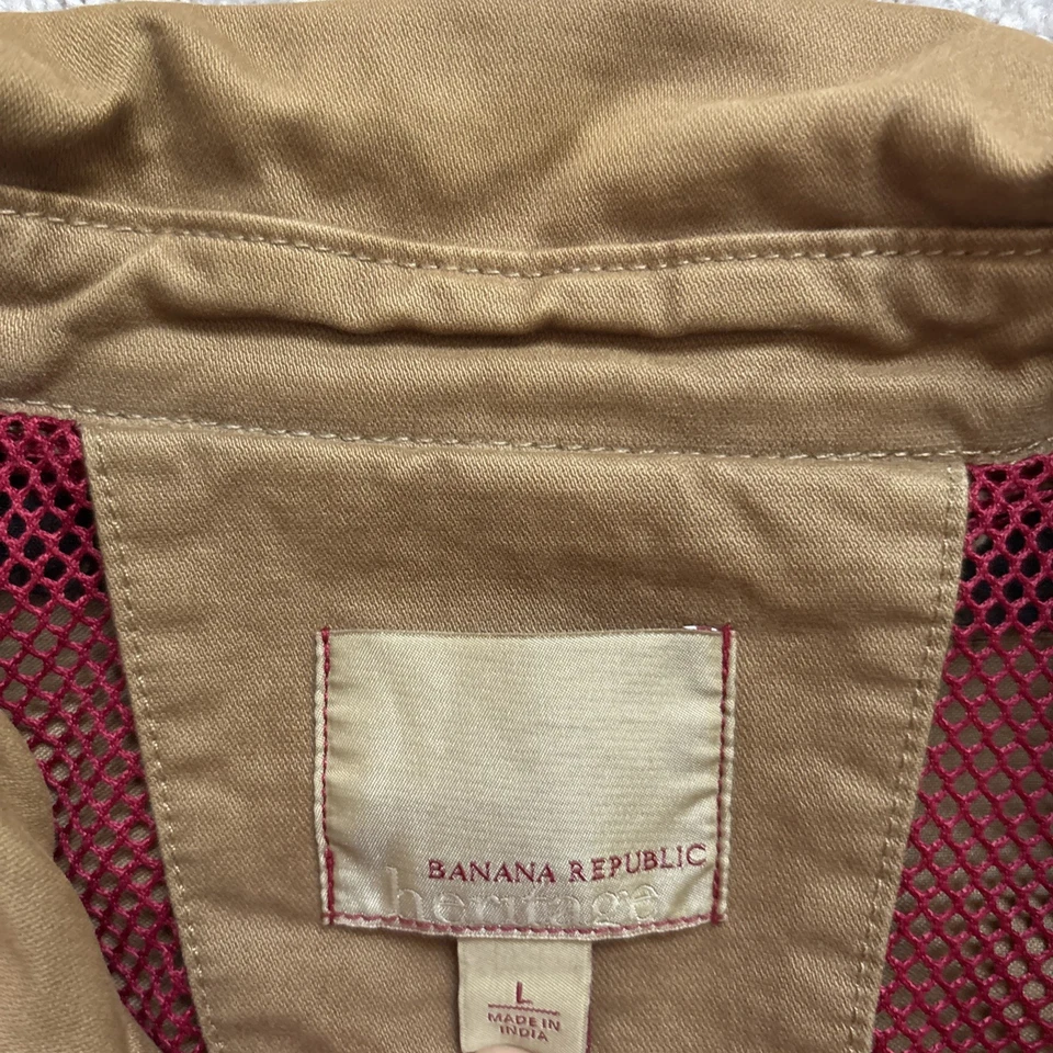 Chaqueta Banana Republic Heritage para hombre tostada, grande, cremallera Foto 2 de 4