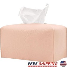 Tissue Box Cover PU Material Holder Home Office Decor Easy Replacement New