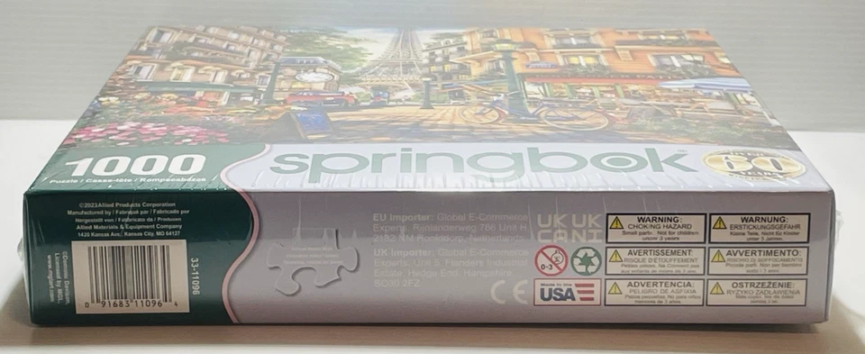 Springbok Paris Afternoon 1000 Piece Jigsaw Puzzle Made in the USA New & Sealed. - Image 2 of 4