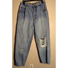 Vintage Nuovo Jeans 13/14 High Waist Faded Denim Distressed Tapered Leg 13 14