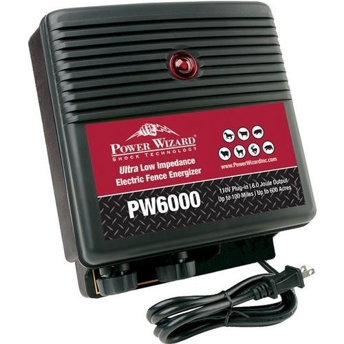 Power Wizard PW6000 110V Plug-in 6 Joule Electric Fence Energizer Charger