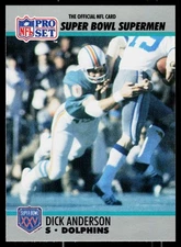 Dick Anderson, 1990-91 Pro Set Super Bowl XXV Silver, #108, Miami Dolphins,