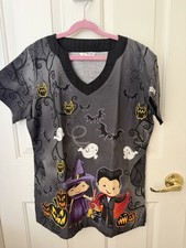 Lot Of 3 XS Nursing Scrub Tops Disney  UA Halloween