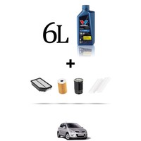 Hoffcar Wartungskit 4 Filter Und 6L ÖL FüR Hyundai I20 1.4 Crdi 66KW Ab 2009