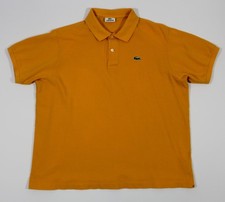 LACOSTE 7 MEN  S SHORT SLEEVE PIQUE POLO SHIRT IN TANGERIN CROPPED VINTAGE
