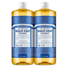 Dr. Bronner's Pure-Castile Liquid Soap - Peppermint 1 Gallon (4 x 32 oz bottle)