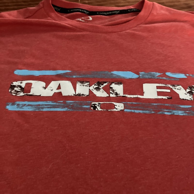 Oakley T Shirt Men’s Size 2XL Red Short Sleeve Regular Fit Big Logo XXL Vintage