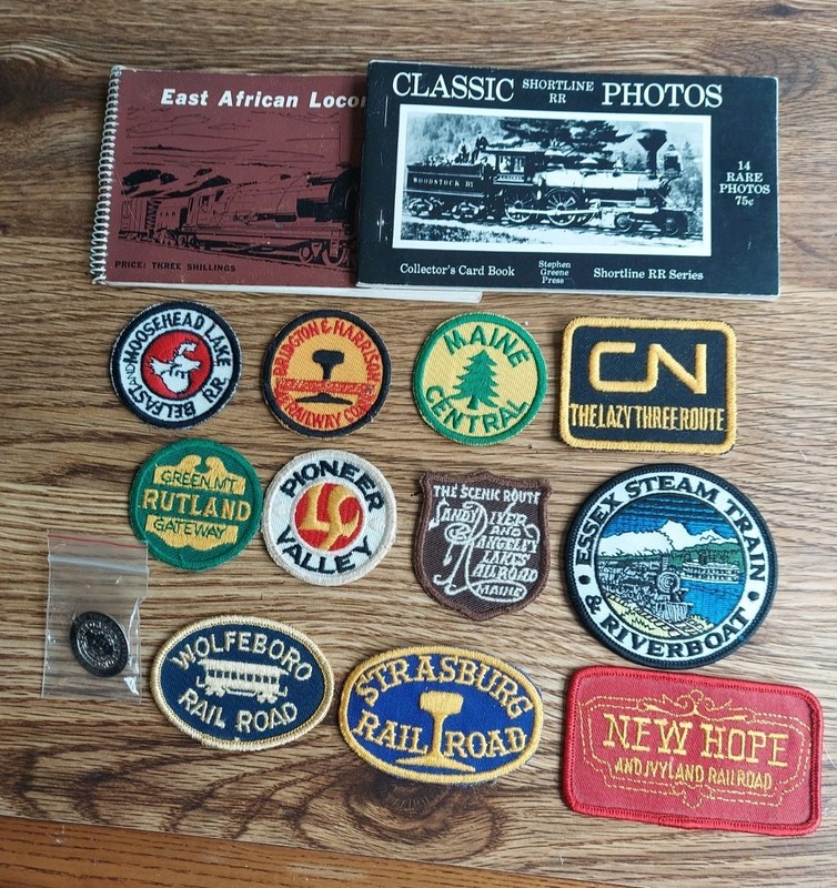 Lot of 11 Railroad Patches /Hartford Anniversary Pin And Photo Albums Trains 