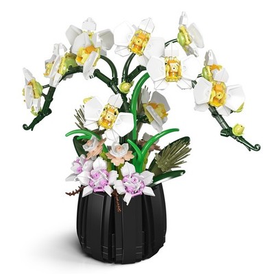 1014PCS Mould King Orchid Artificial Flowers Model Decoration Building Block Set