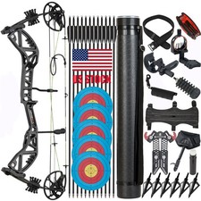 30-70lb Black Archery Hunting Target Compound Bow RH 310FPS 75 Let off Shooting