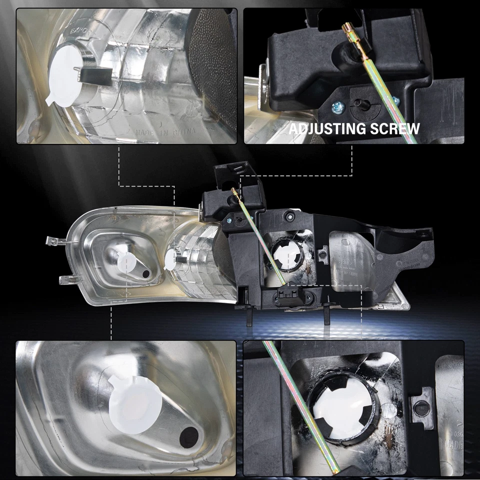 Черные фары в сборе пары L+R для Pontiac Montana Chevy Venture 1997-2005 годов выпуска - Изображение 4 из 4