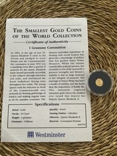 1g 24K Gold QEII Coronation Portrait Coin With COA 3094.17 per troy oz