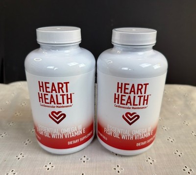 2 Heart Health Essential Omega 3 Fish Oil with Vitamin E High Potency Omega 3