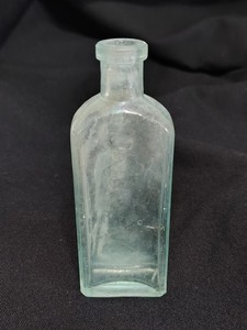 Vintage G.W.Cole Co. Three In One 5-1/4" Blue Tint Bottle No Lid