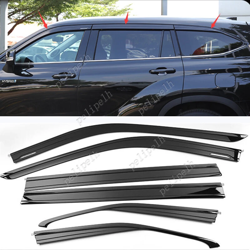For 2020 2023 Toyota Highlander black Window Visor Vent Shades Sun