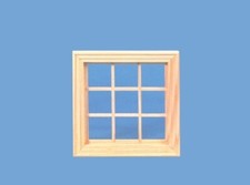 Pack of three 9 pane dolls house Georgian  windows C19