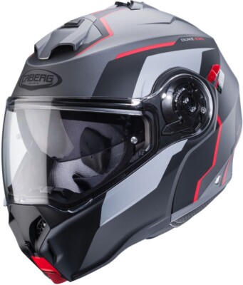 Caberg Motorcycle Folding Helmet Duke Evo Move Matte-Gun Metallic/Black-Red