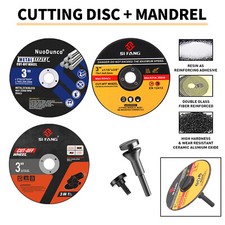 3Pcs 3 Inch Metal Cut Off Wheel Cutting Disc With 1/4'' Mandrel For Rotary Tool