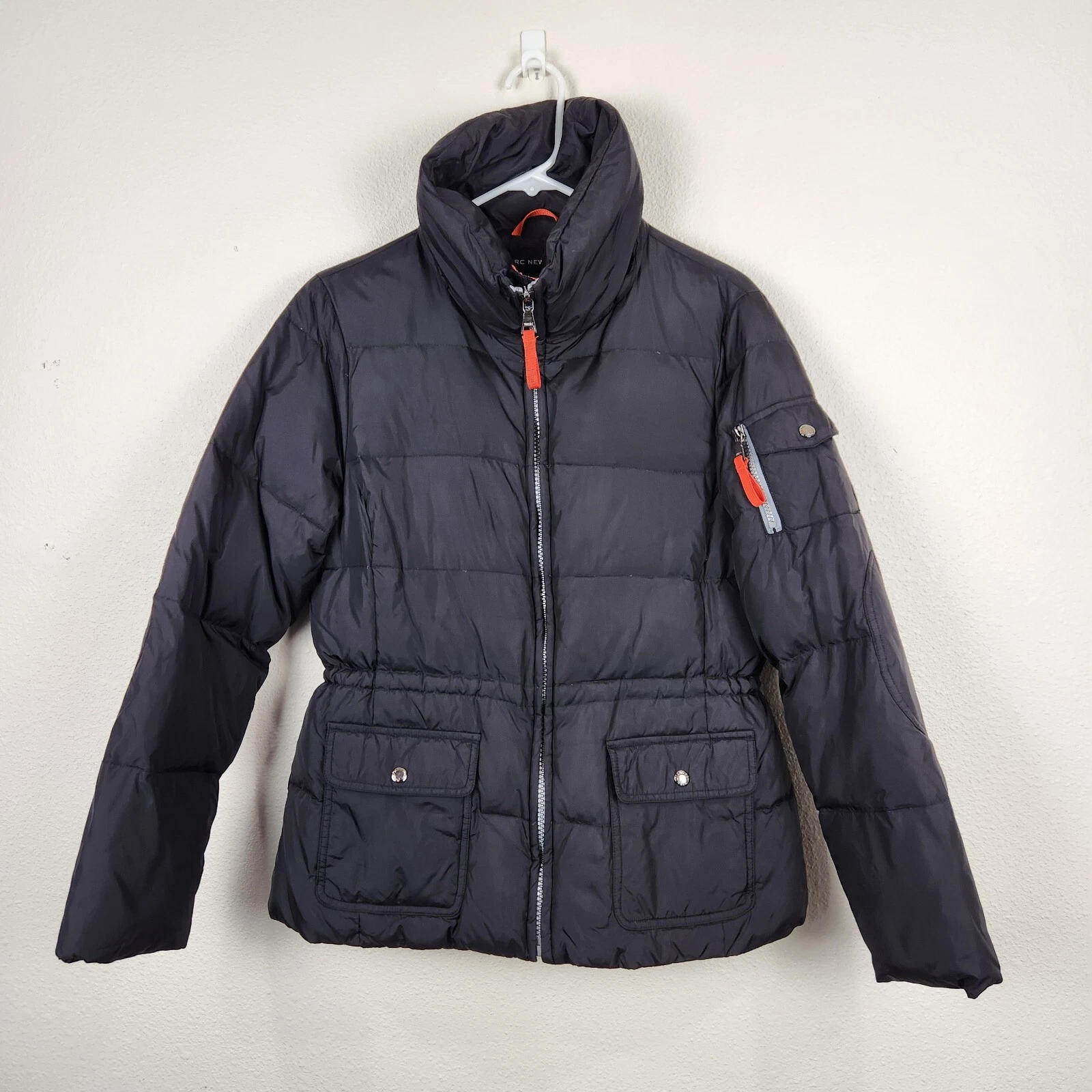MARC NEW YORK Down Puffer Jacket Men Small Black Vintage Y2k Quilted Snow Skiing