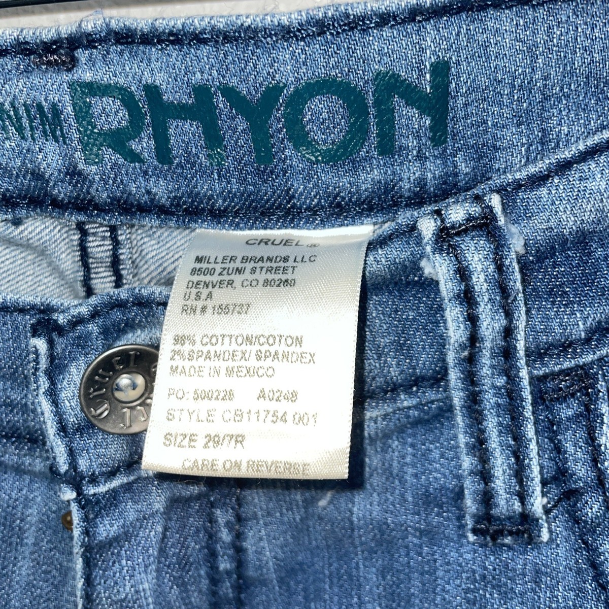 Cruel Girl Women 29/7 Jean Rhyon Crop Mid Rise embroidered