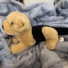 Toys R Us German Shepherd Puppy Plush Lying Down 11" Stuffed Animal Soft Toy