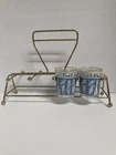 Vintage 2 Jeanette Corinthian Blue shot glasses Wire Rack 8 Slots