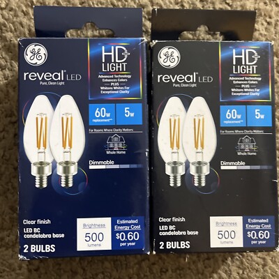 GE Lighting Reveal HD+60W Replacement LED Light Bulbs, 2-Pack (Brand New 2 Box)