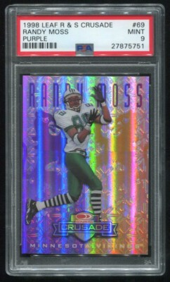 は*い様 RAMA Zenith GMK WoB Moss オークション 1998 Leaf Rookies & Stars Randy Moss Crusade Purple RC 60/100 PSA