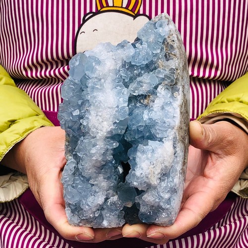 2880g Natural Blue Celestite Crystal Geode Quartz Cluster Mineral Specimen