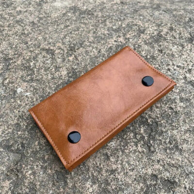 2 Brown Tobacco Pouches Moisture Resistant - PU Leather, Durable and Stylish