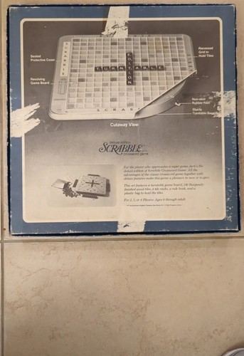 SCRABBLE DELUXE EDITION Crossword Game 1976 Complete Turntable Racks Guide - Picture 7 of 7