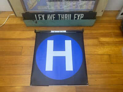 NY NYC SUBWAY ROLL SIGN 19X18 H LINE ROCKAWAY PARK SHUTTLE CROSS BAY BEACH ST