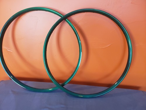 29" Rims Aluminum Custom Candy Green Powder Coat 28h 23mm Inner Pair disc brake