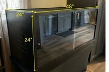 48x24x24''PVC Reptile Enclosure 120 Gallon Large Reptile Terrarium Habitat Tank