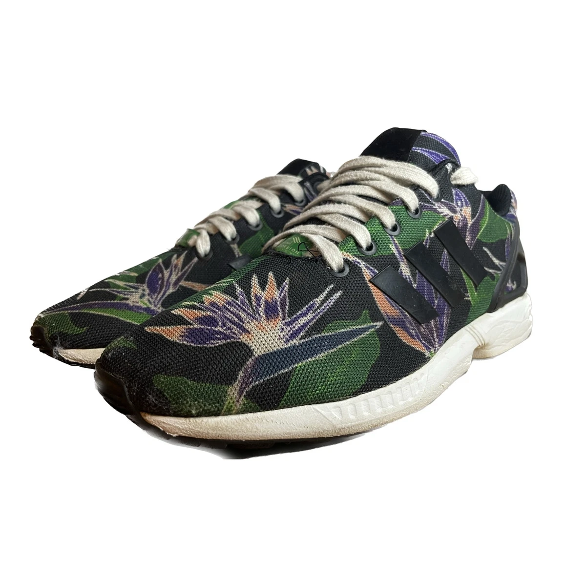 Hawaiian Adidas Originals ZX Flux Torsion Hawaiian Black White Mens Running